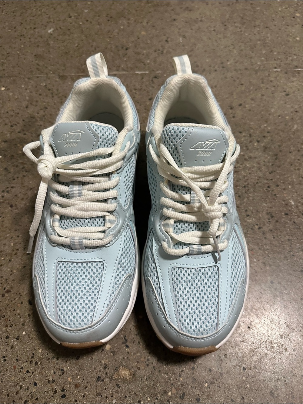 Avia Women's Light Blue and White Mesh Walking Sneakers
